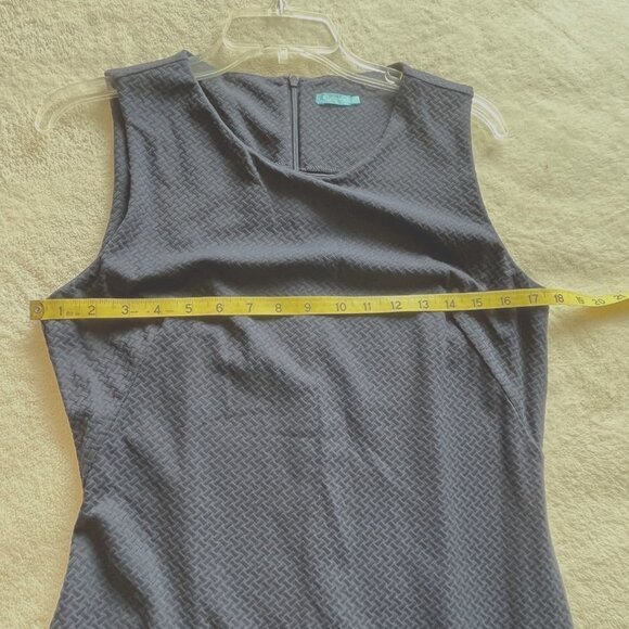 J McLaughlin Darcy Dress‎ Navy Herringbone Textured Bodycon Knee Length Size Med - Picture 7 of 11